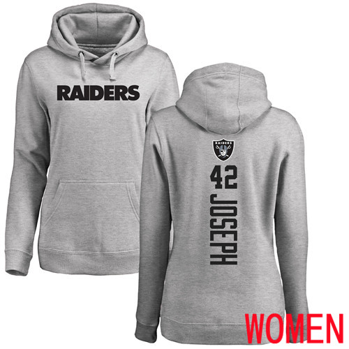 Oakland Raiders Ash Women Karl Joseph Backer NFL Football #42 Pullover Hoodie Sweatshirts->oakland raiders->NFL Jersey